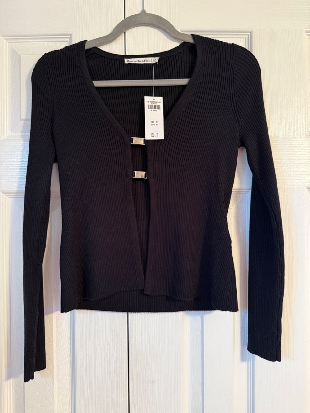 NWT Abercrombie & Fitch Black Slim Hardware Cardigan